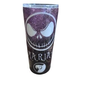 Night Before Christmas Custom Glitter Tumbler MARIAH seems New Signed by Artist